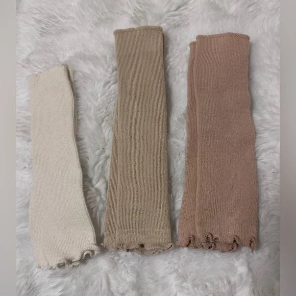 Baby Leg Warmers Bundle Neutral Set of 3 | Cream Tan Brown | One Size - Picture 1 of 2